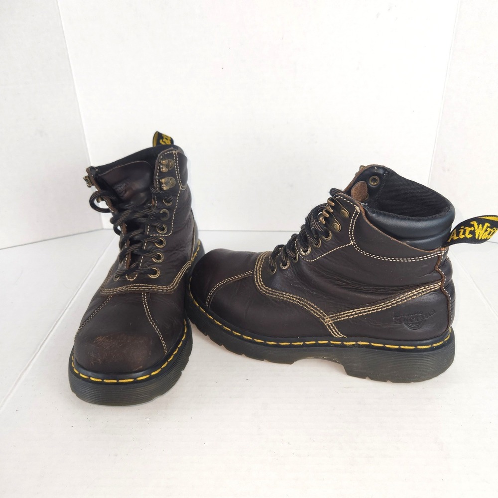 Dr. Martens 8A98 Dark Brown Leather Lace Up Ankle Boots Mens 7 Womens 8